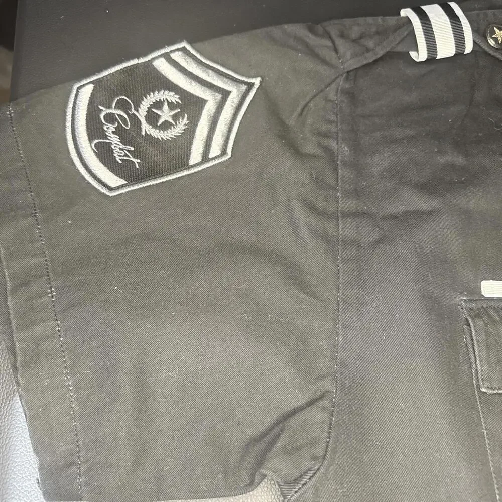 REGAL MILITARY COMBAT FORCE SHIRT Black PATCHES SIZE XL SHORT SLEEVE - Picture 4 of 11